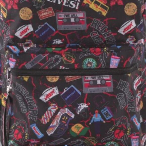 STRANGER THINGS NETFLIX HELLFIRE 80s BACKPACK LAPTOP BAG SEASON 5 NEW WITH TAGS - Picture 3 of 3
